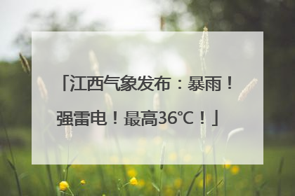 江西气象发布：暴雨！强雷电！最高36℃！